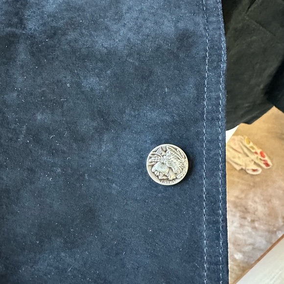 Minnetonka Leather Oversized Fringe Jacket – Button Up Black, XL - Picture 7 of 10